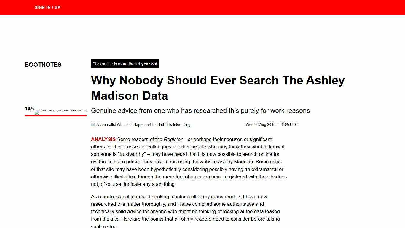 Why Nobody Should Ever Search The Ashley Madison Data • The Register